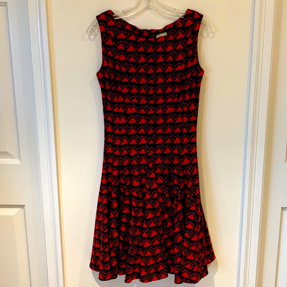 Issa London A Line Red and Navy Dress